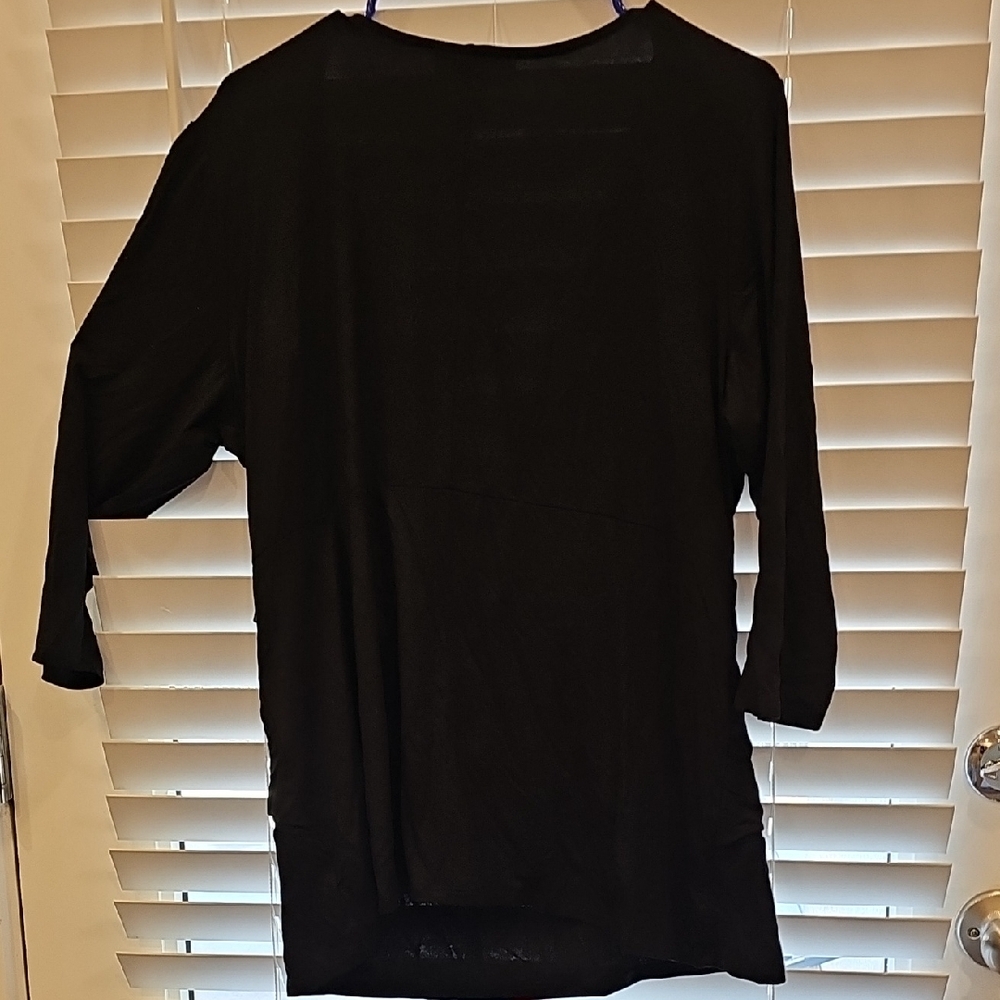Catherines Black Wrap-Style Blouse - Picture 4 of 4